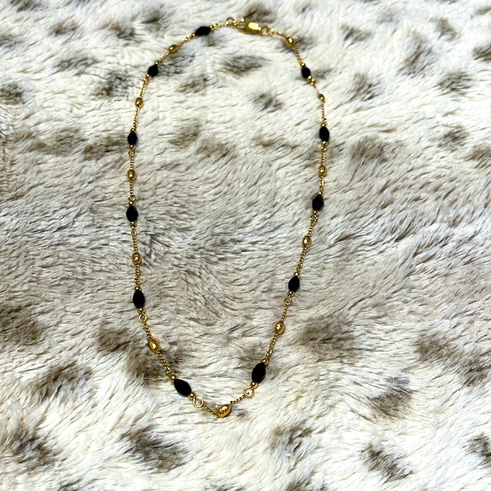 Gold and black beaded choker